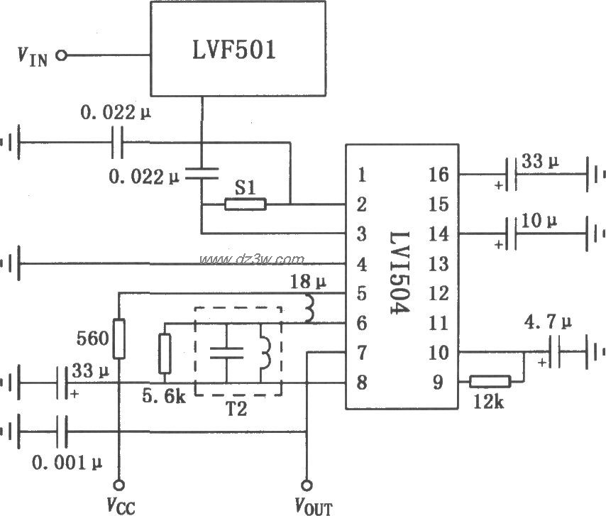 LVF501  FM收音機調諧器電路