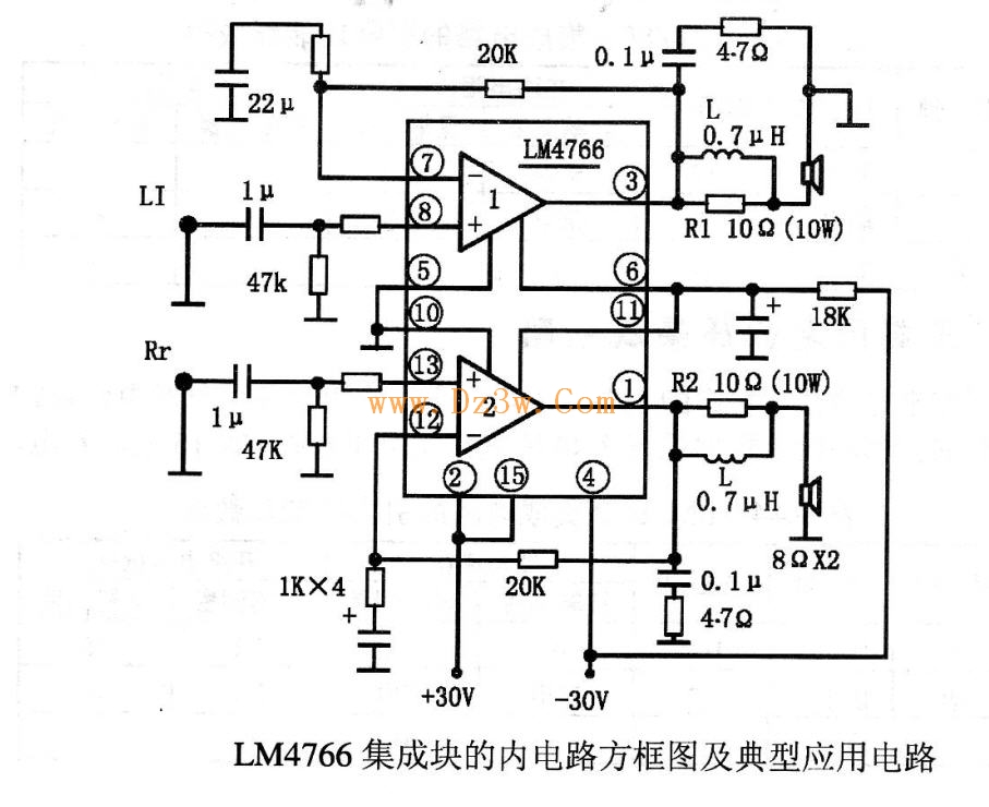 音響功放晶元LM4766中文資料