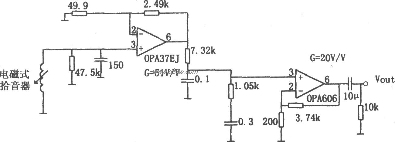 低雜訊高保真RIA前置放大電路(OPA606)