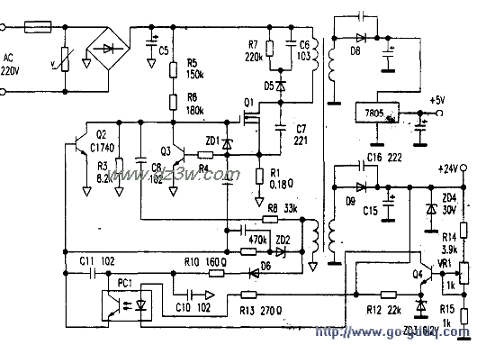 夏普378型傳真機電源圖紙