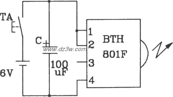 BIH-801F構成單路紅外遙控發射電路