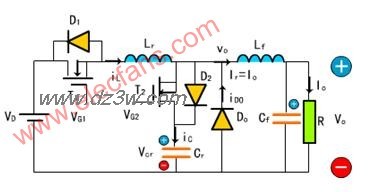 零電流關斷(ZCS)PWM DC/DC變換器電路圖